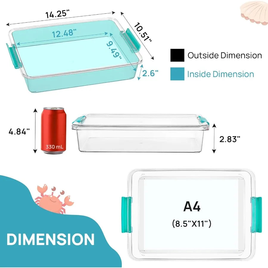 6 Qt Clear Plastic Storage Bins & Lids