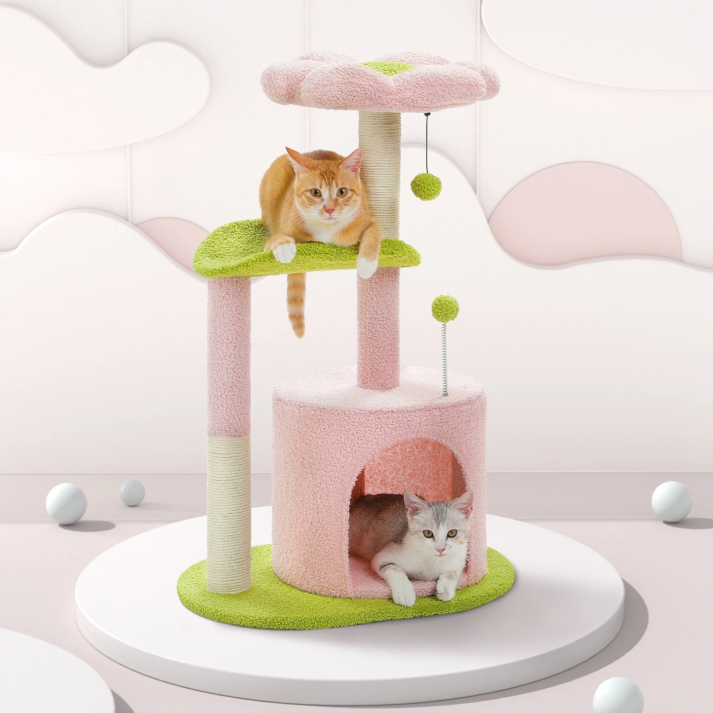Small Flower Cat Tree for Indoor Cats