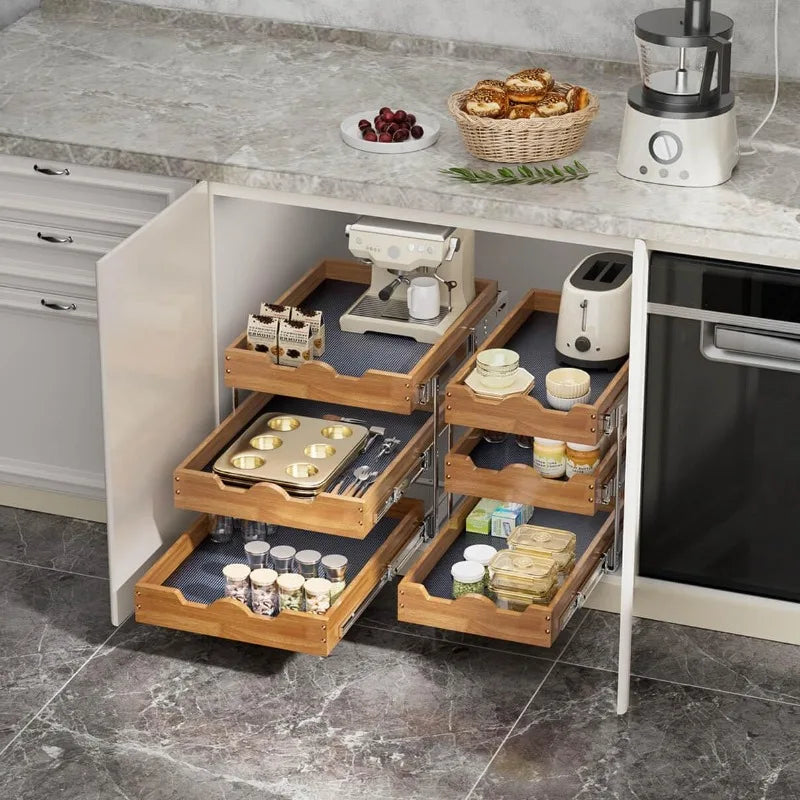 Pull Out Cabinet Drawer 3 Tier Heavy-Duty