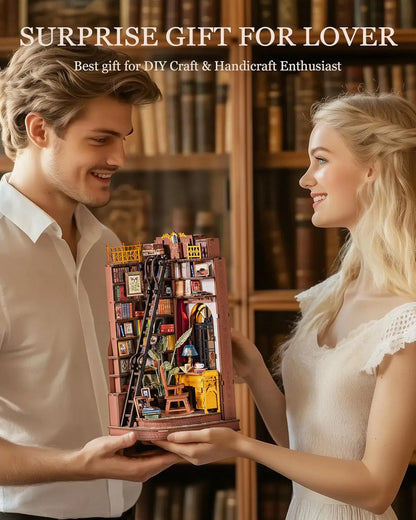 DIY Wooden Miniture Reading Corner with Furniture