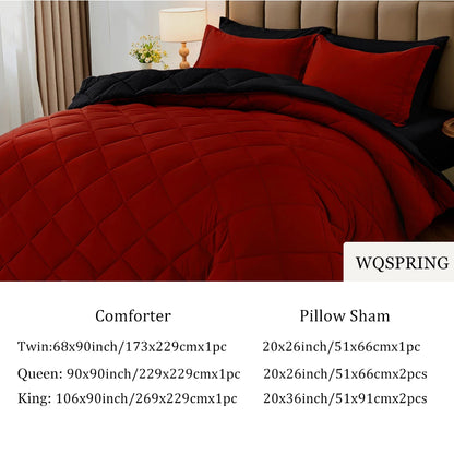 Reversible Comforter Set, Pillow Shams, Duvet Insert