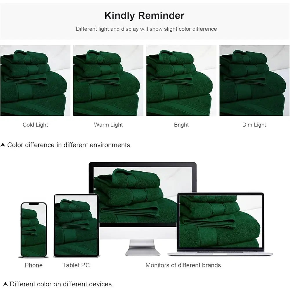 Luxury Soft Absorbent 6 Piece Turkish Cotton Towel Set