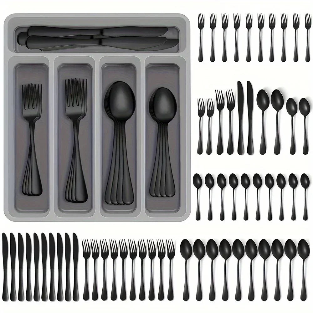 60 Pieces Cutlery Set with Drawer Storage