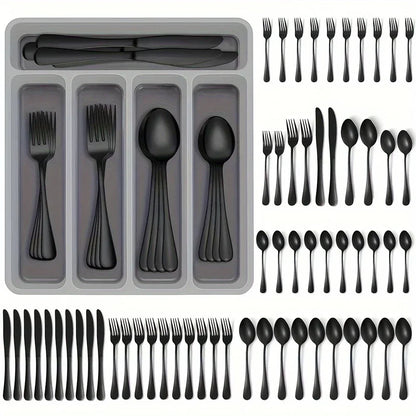 60 Pieces Cutlery Set with Drawer Storage