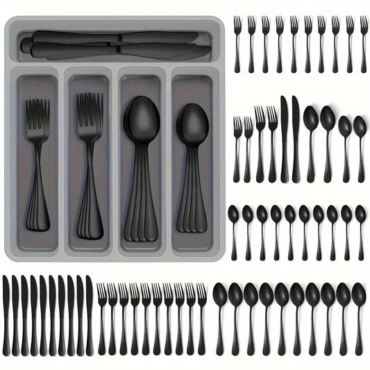 60 Pieces Cutlery Set with Drawer Storage