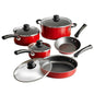 9 Piece Nonstick Cookware Set with Tempered Glass Lids