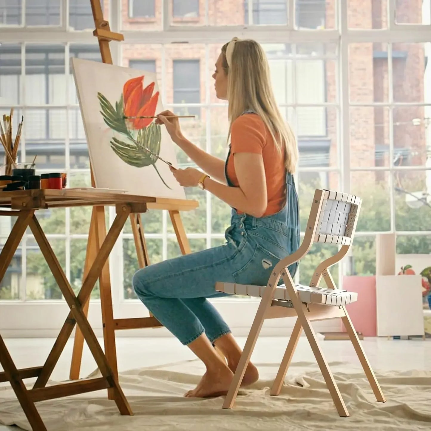 Wooden Indoor Stackable Dining Chairs for Kitchen