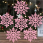 12Pcs White Glitter Raw Pulp Plastics Snowflakes
