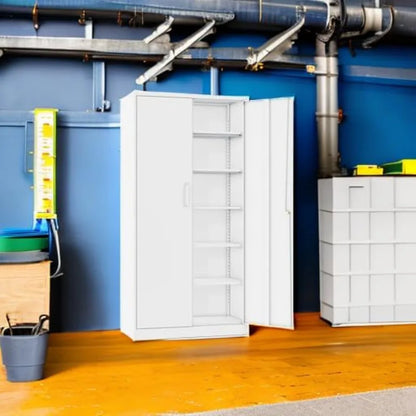 Popular White Metal Storage Cabinet Adjustable Shelves