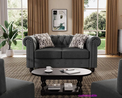 Pet-friendly 60" tufted loveseat sofa kid tested