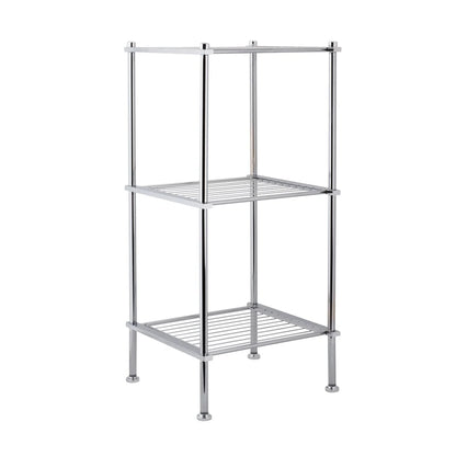 Bathroom Storage Shelf Tower Chrome Steel Organizer