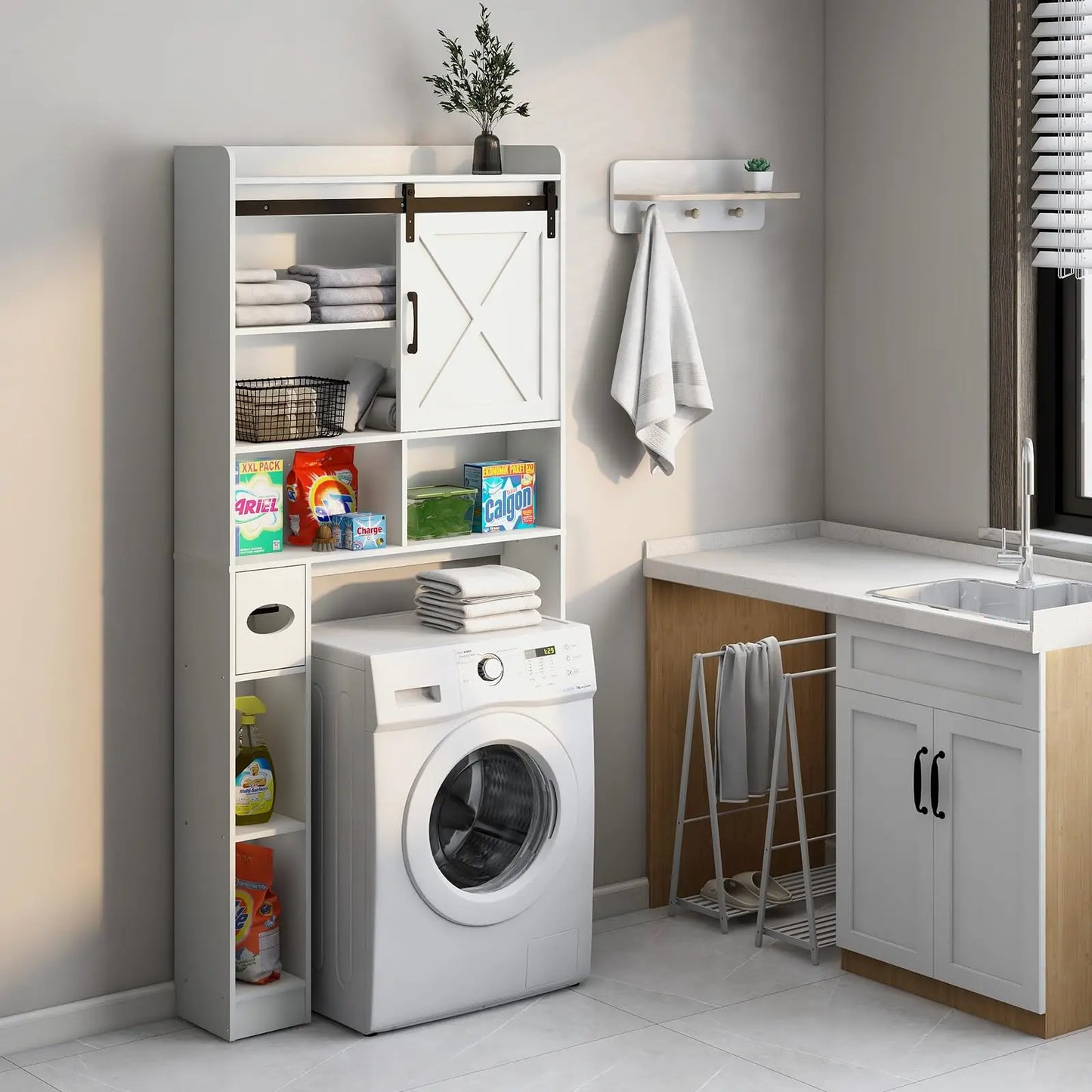 Bathroomt Farmhouse Over the Toilet Storage Cabinet