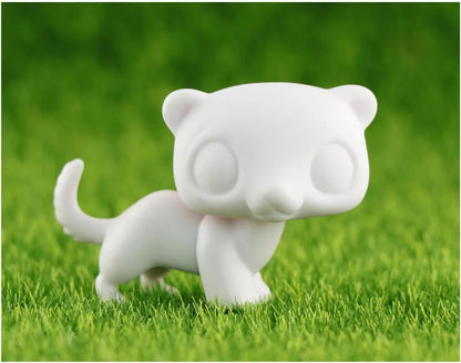 White Lovely Shorthair Cat, Collie and Husky Figurines