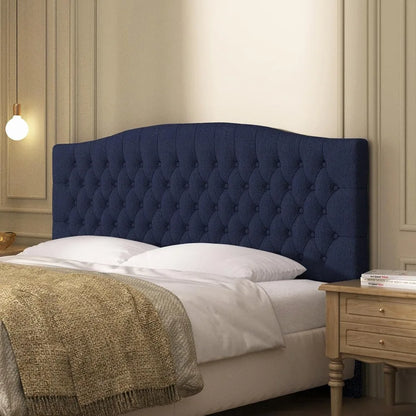King Modern Wall-Mounted Linen Headboard, Padded