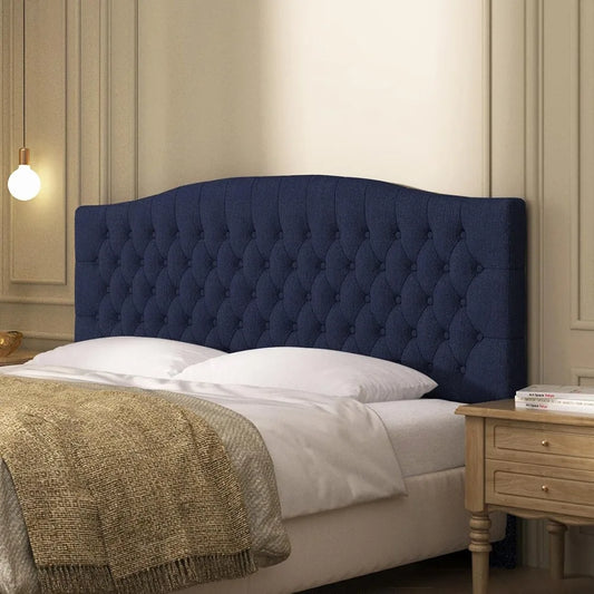 King Modern Wall-Mounted Linen Headboard, Padded