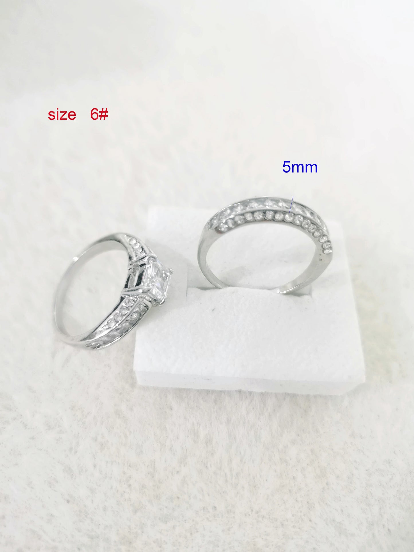 2pcs/set Engagement Wedding Rings For Women