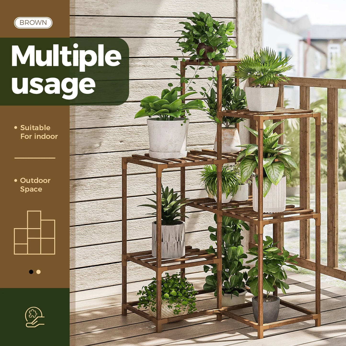 Indoor/Outdoor Plant Stand Corner Table Shelving