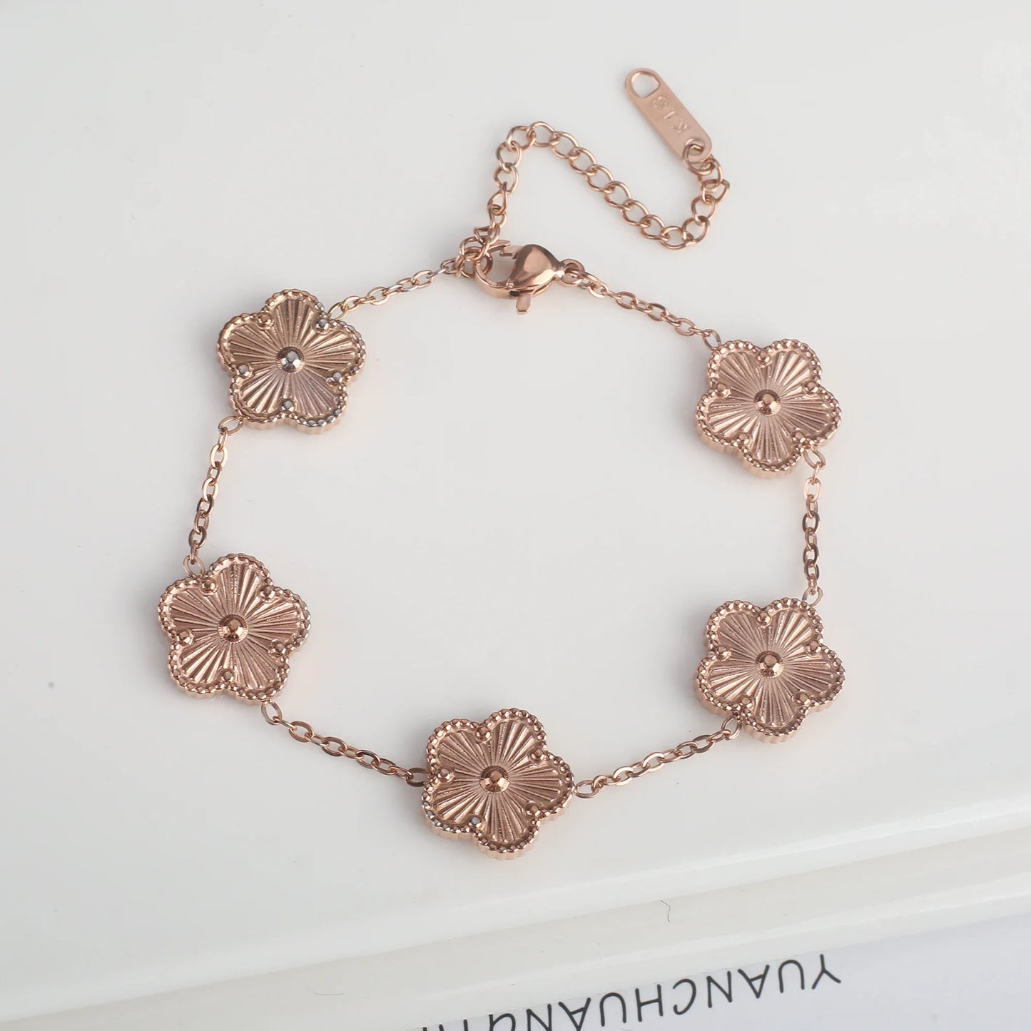 Luxury Stainless Steel Adjustable Five Flower Bracelet