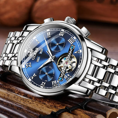 Automatic Mechanical Business Wristwatch Waterproof Stainless Steel