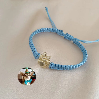 Dog Braided Bracelet Personalized Photo Adjustable
