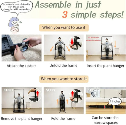 NEW Foldable 4-Tier Plant Stand Indoor Outdoor