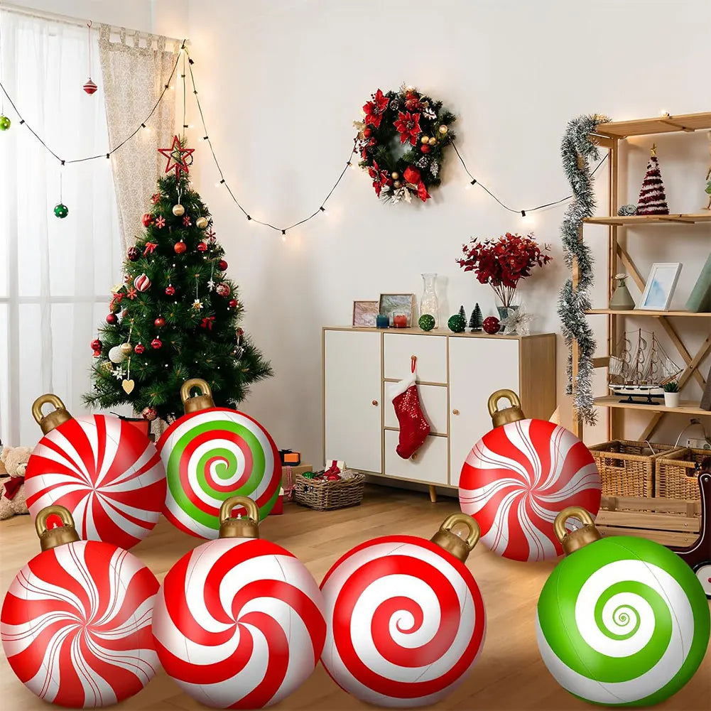 24" Inflatable Christmas Balls with Light/Remote
