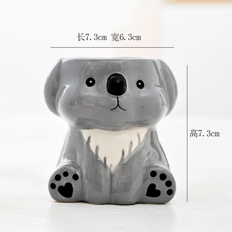 Cartoon Animal Ceramic Flower Pot Table Display