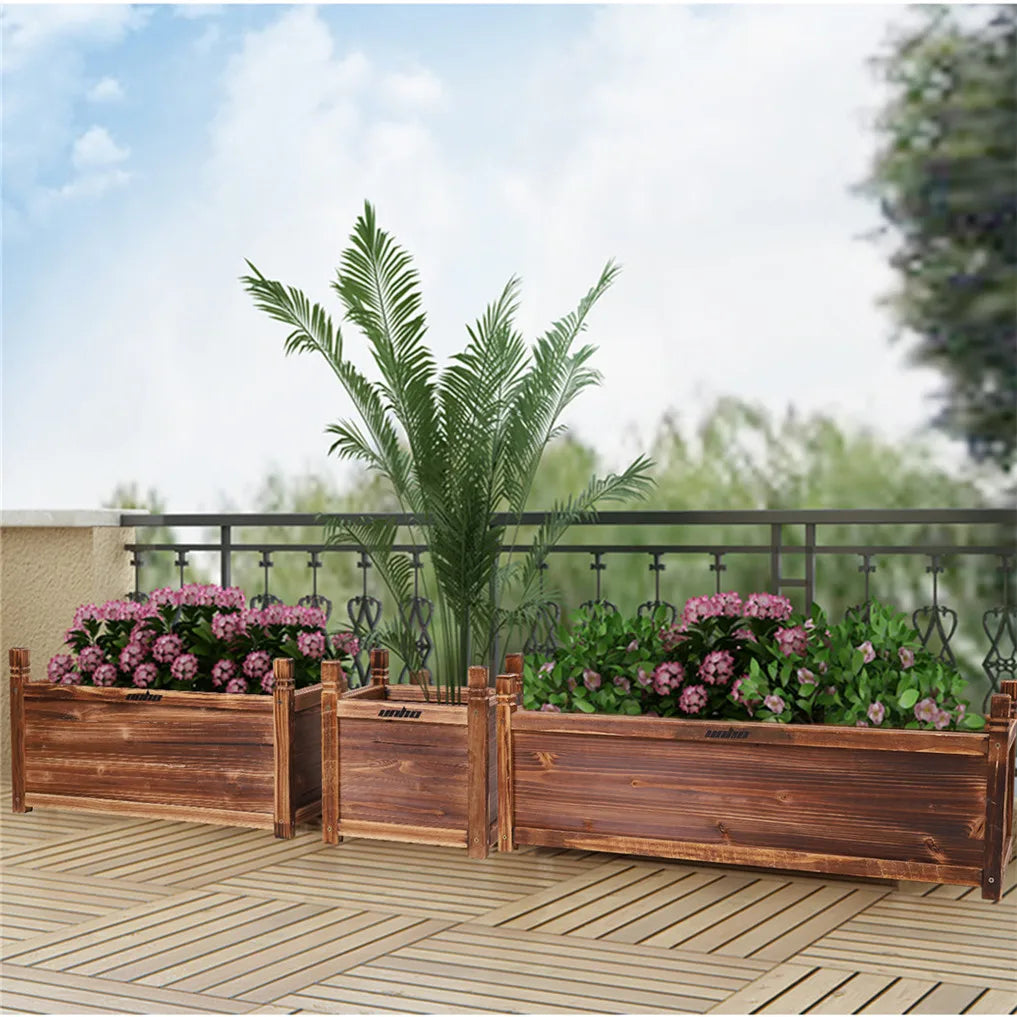 Wooden Raised Flower Bed Indoor Outdoor