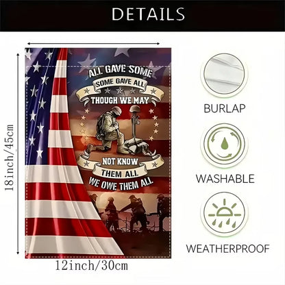 1 Patriotic Veteran Tribute Garden Flag Decor