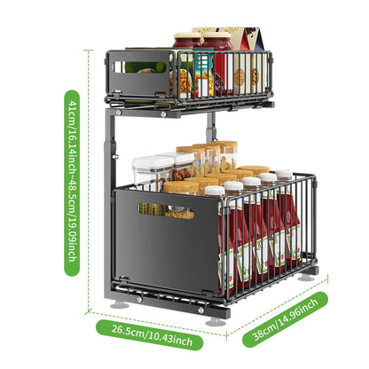 Metal Under Sink Organizers and Storage Basket
