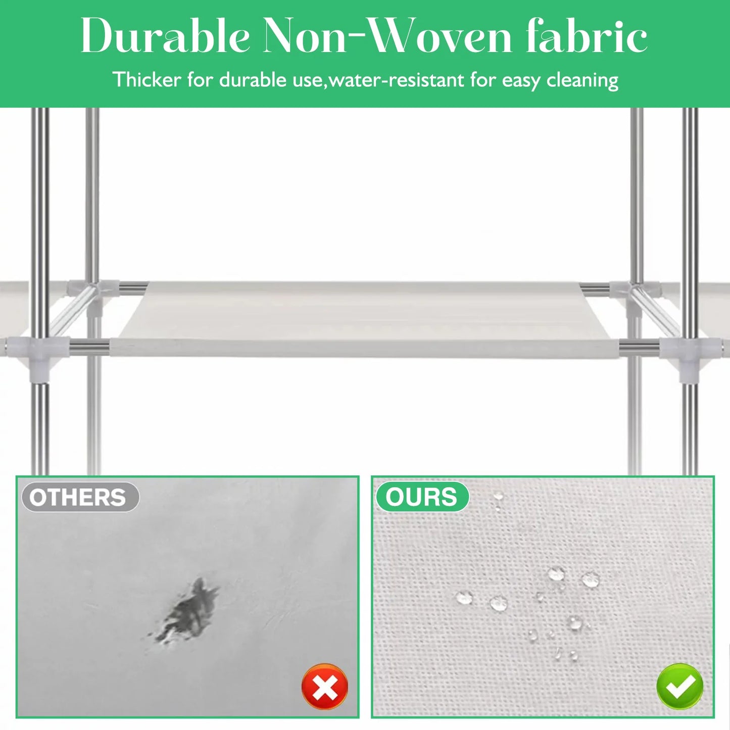 Portable Fabric Wardrobe Organizer Storage Rack