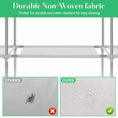 Portable Fabric Wardrobe Organizer Storage Rack