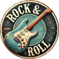 Rock & Roll Guitar Aluminum Tin Sign