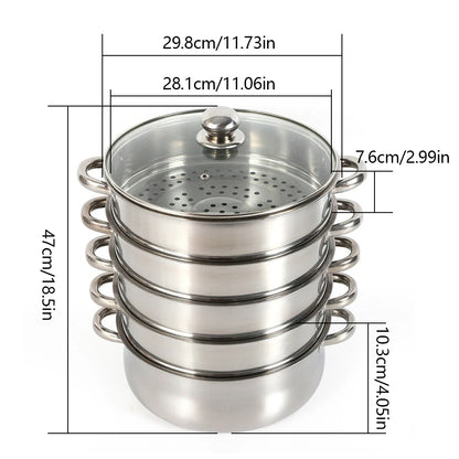 5 Tier Steam Cooker Pan Stainless Steel