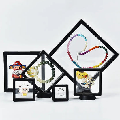Clear Plastic Jewel Display Box Floating Showcase