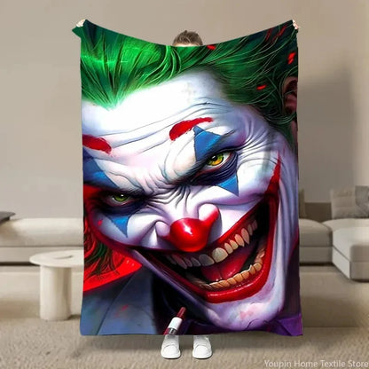 Warm Soft Clown Joker Flannel Throw Blanket