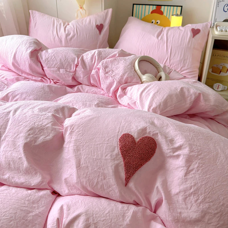 Solid Color Bedding Set Sheet, Duvet, Pillowcases