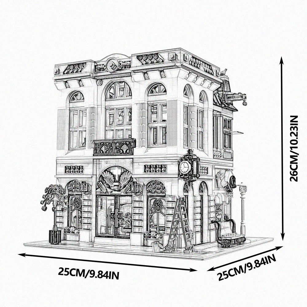 Downtown Street View House Model Building Blocks