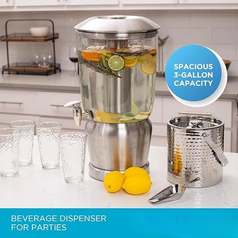 3 Gallon Stainless Steel Beverage Dispenser with Spigot