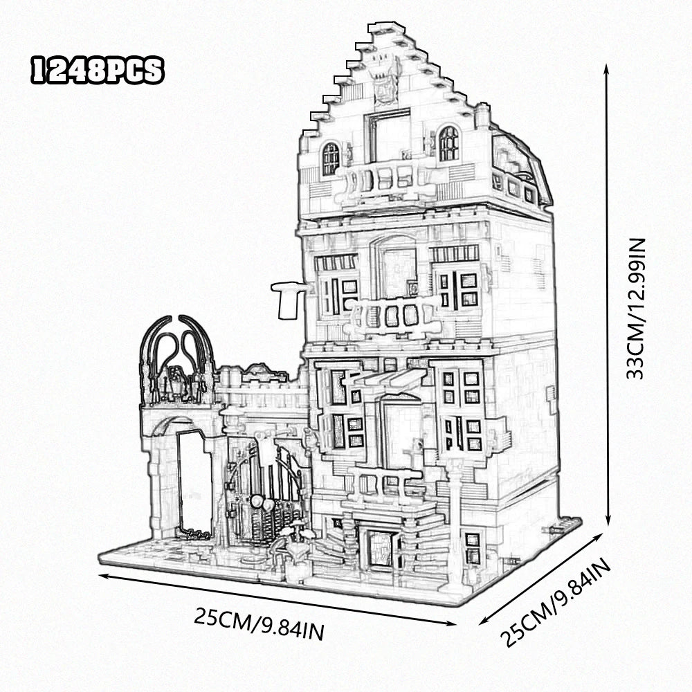 Downtown Street View House Model Building Blocks