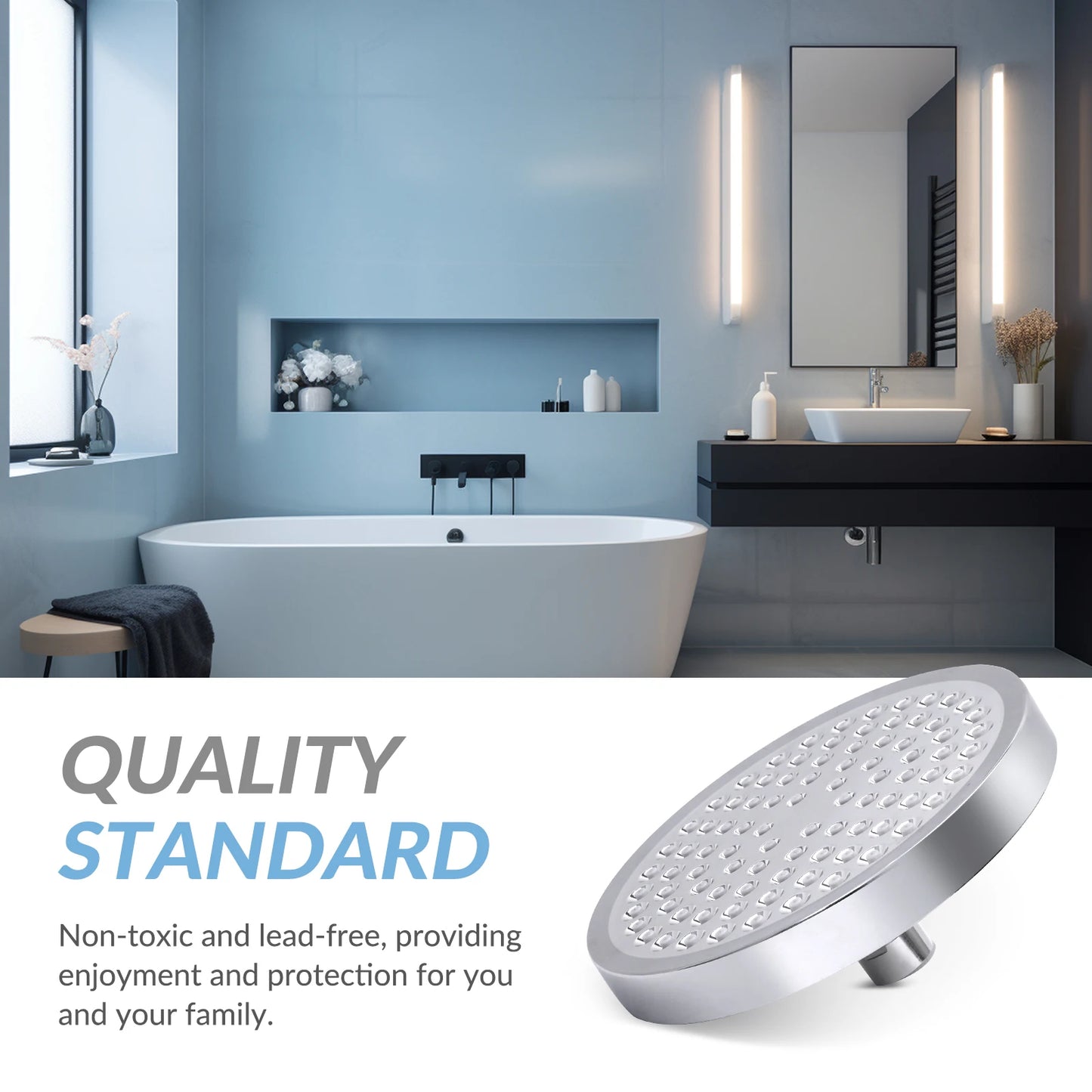 Stainless Steel Rain Shower Head High Pressure