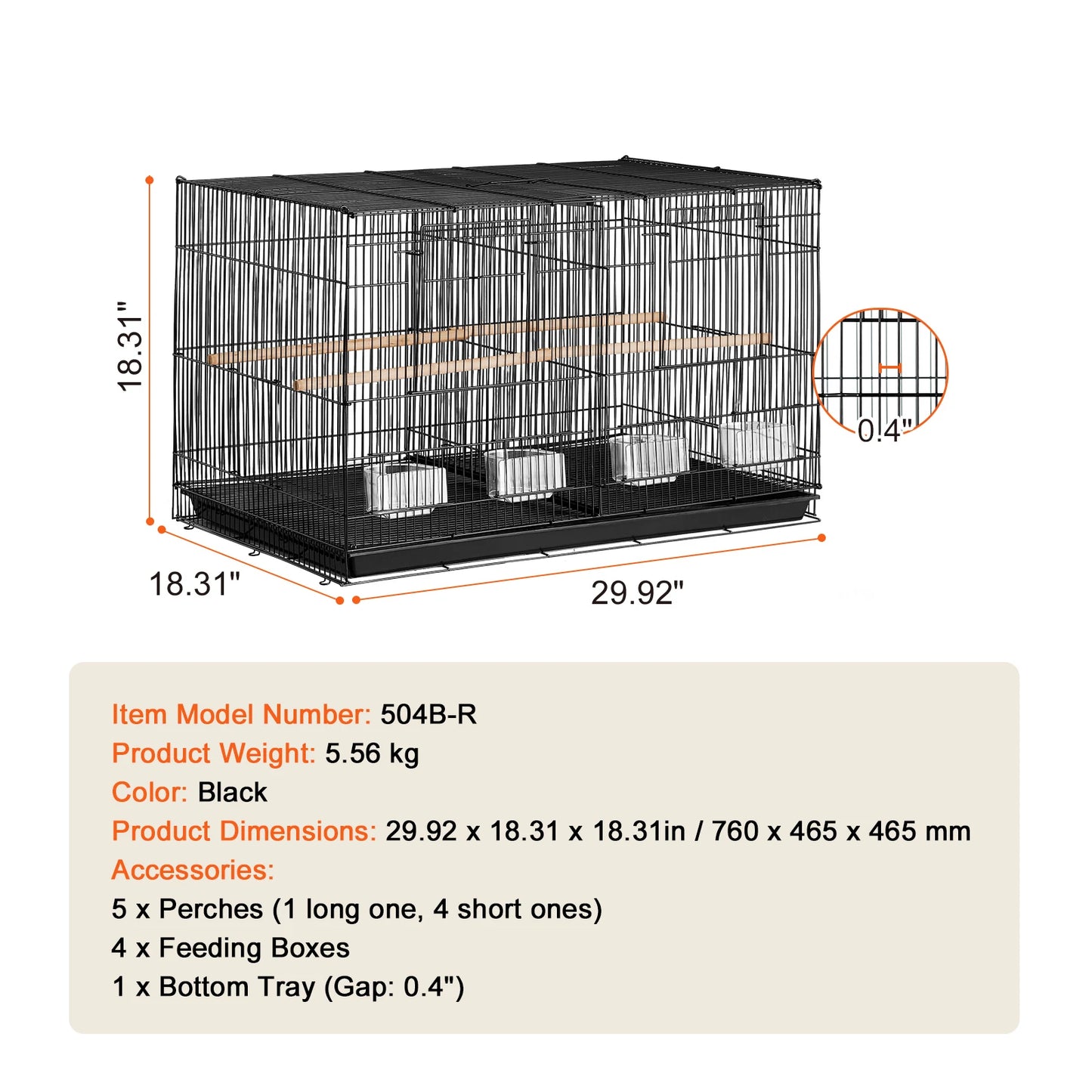 30" Flight Bird Cage - Stackable & Divided - Small
