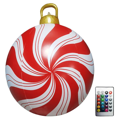 24" Inflatable Christmas Balls with Light/Remote