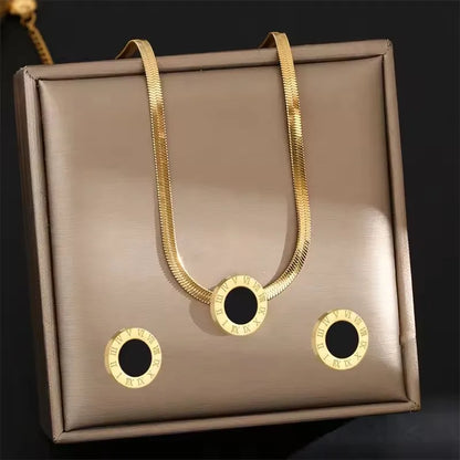 3pcs Stainless Steel Jewelry Set Snake Chain