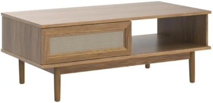 Modern Retro Boho Natural Rattan Coffee Table