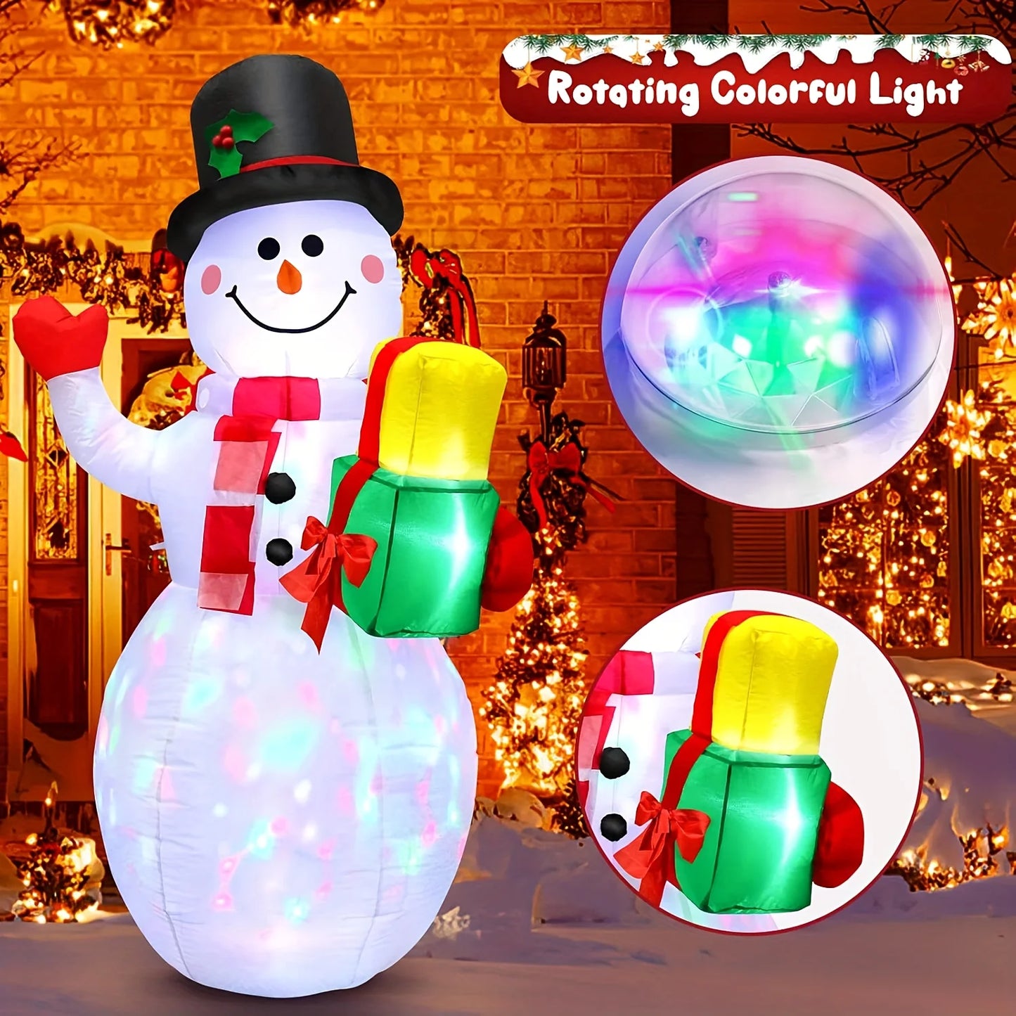 5FT Christmas Inflatable Snowman Decor Built-in LED