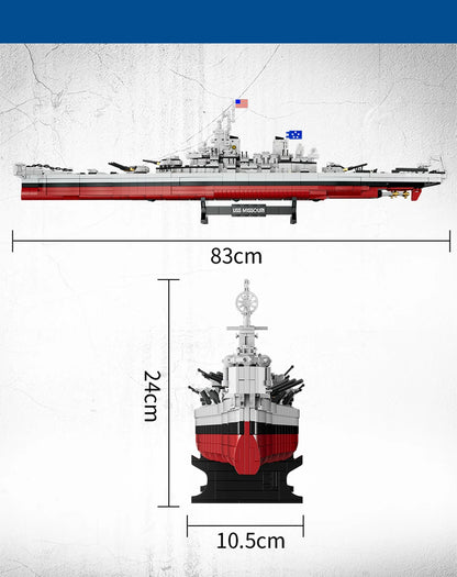 USS Missouri battleship model building block kit