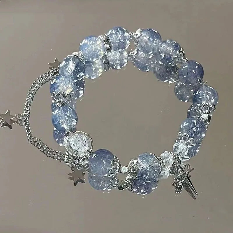 Fashion Simple Butterfly Chain Crystal Bead Bracelet