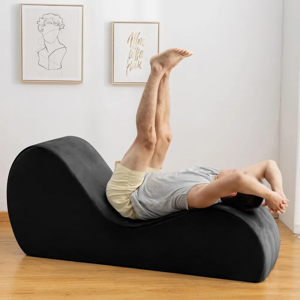 Velvet Lounge Chair for Stretching & Relaxation