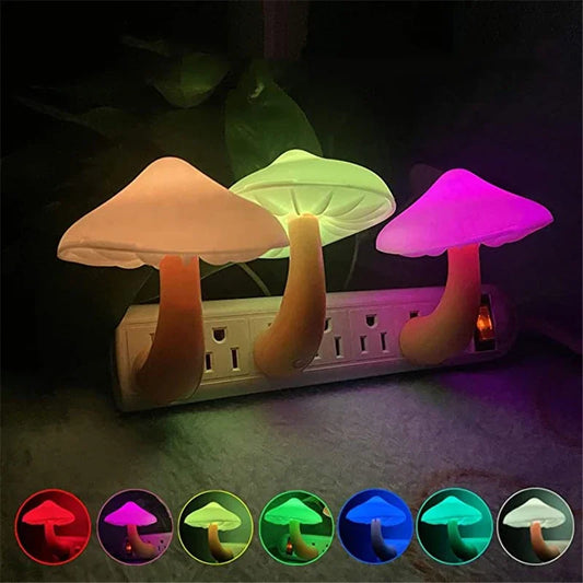 LED Night Lights Mushroom Shape Automatic Sensor